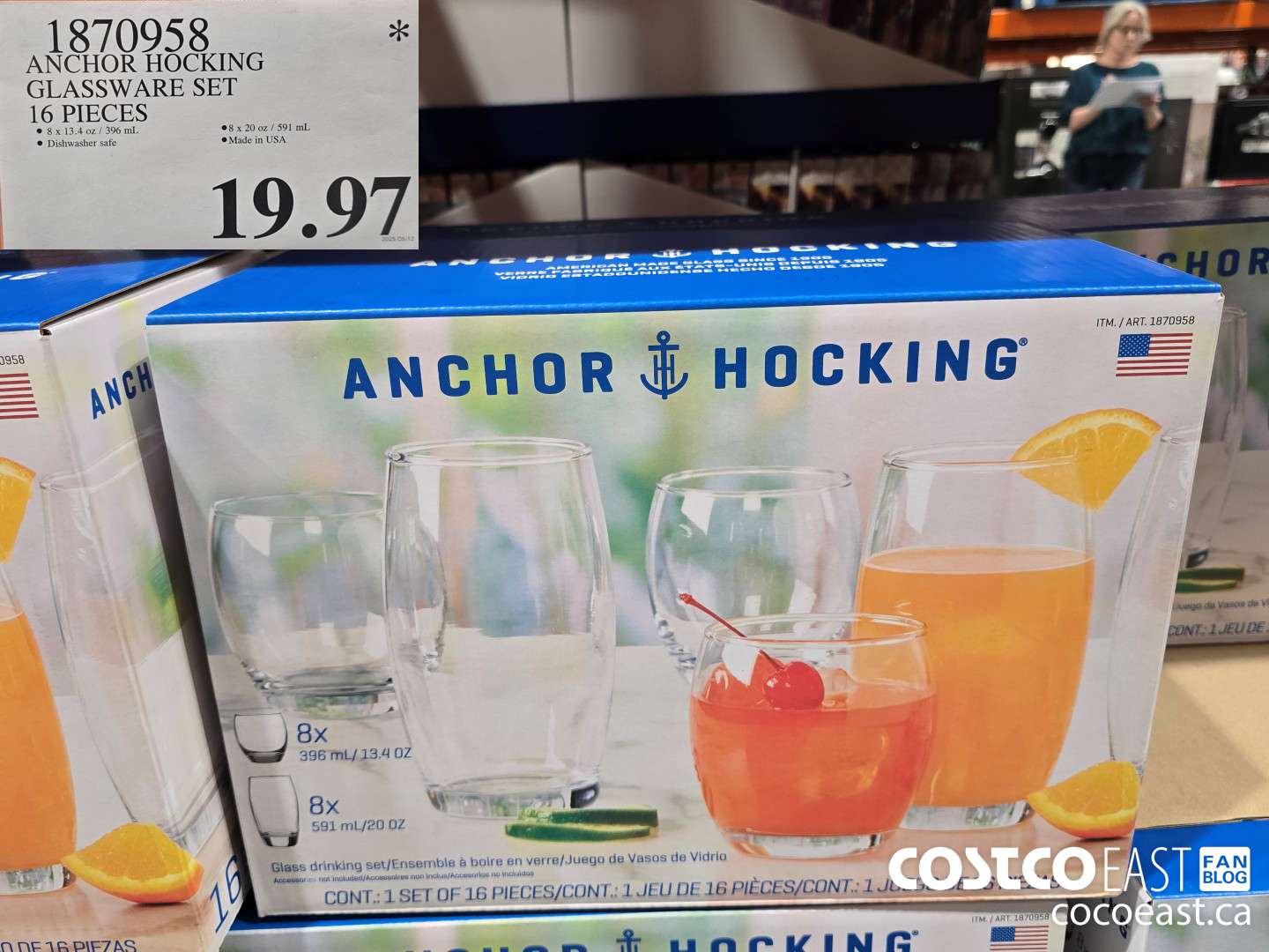 1870958 ANCHOR HOCKING GLASSWARE SET 16 PIECES $19.97