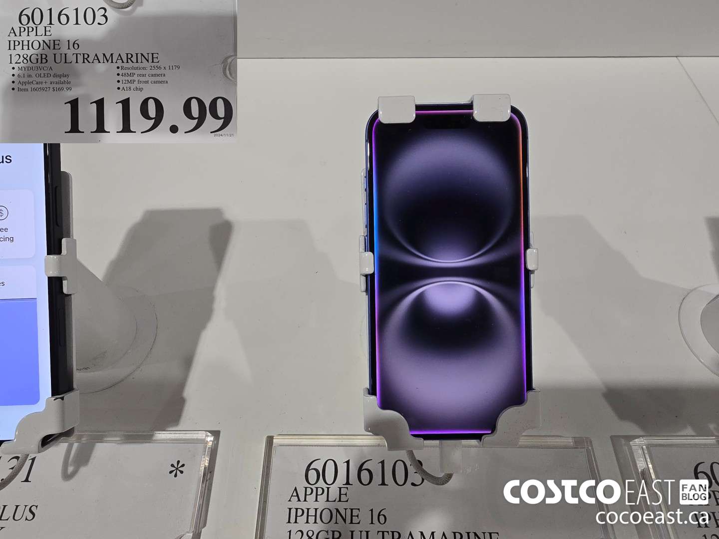 6016103 APPLE IPHONE 16 128GB ULTRAMARINE $1119.99