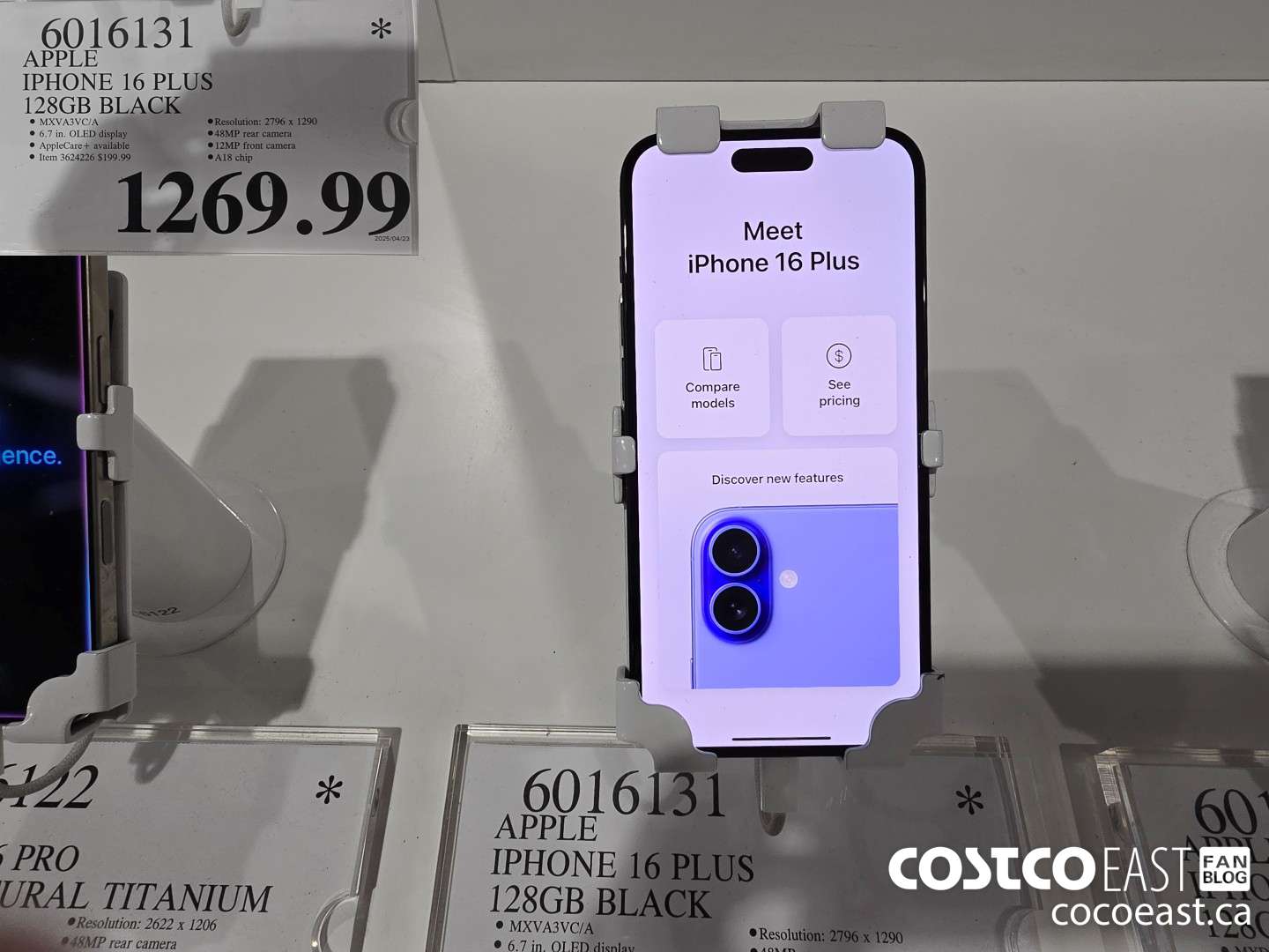 6016131 APPLE IPHONE 16 PLUS 128GB BLACK $1269.99