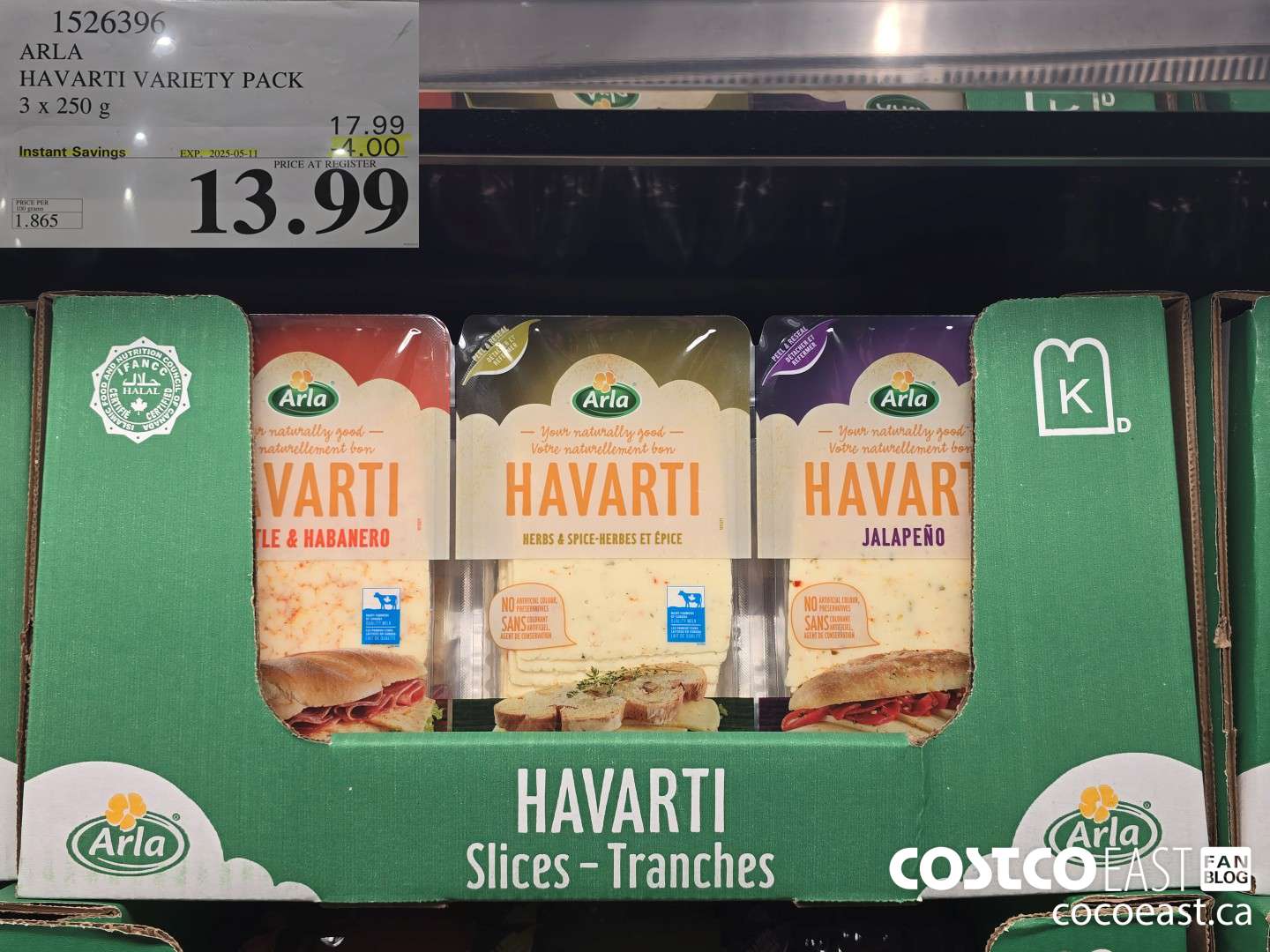 1526396 ARLA HAVARTI VARIETY PACK 3 x 250 g ($4.00 INSTANT SAVINGS EXPIRES ON 2025-05-11) $13.99