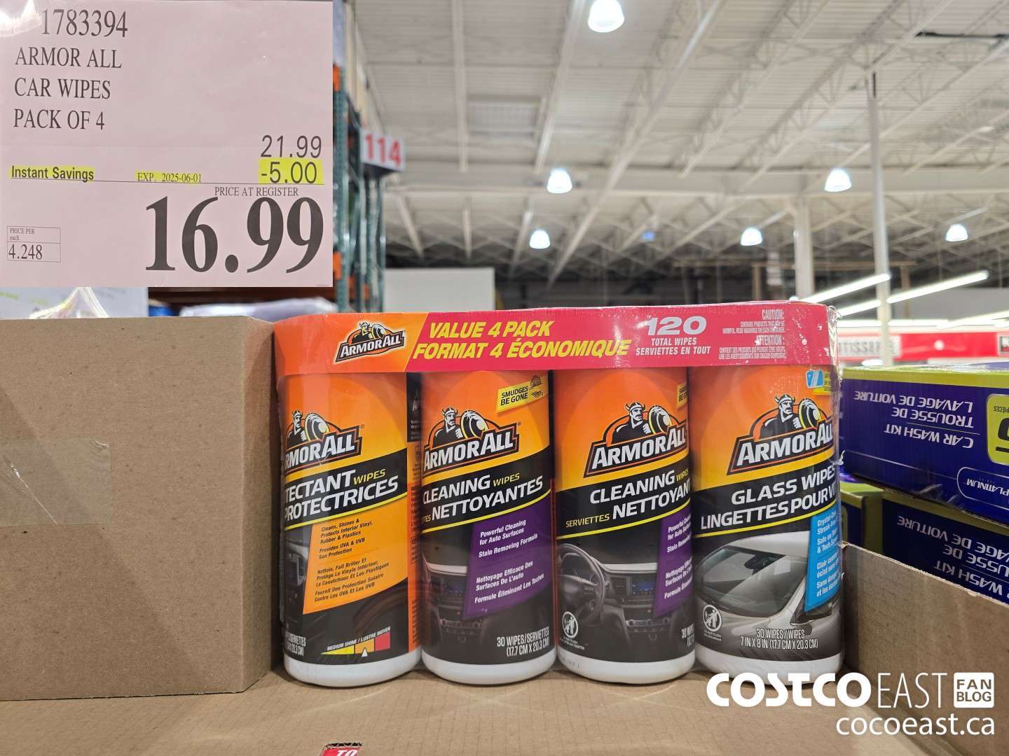 1783394 ARMOR ALL VALUE PACK WIPES PACK OF 4 ($5.00 INSTANT SAVINGS EXPIRES ON 2025-06-01) $16.99