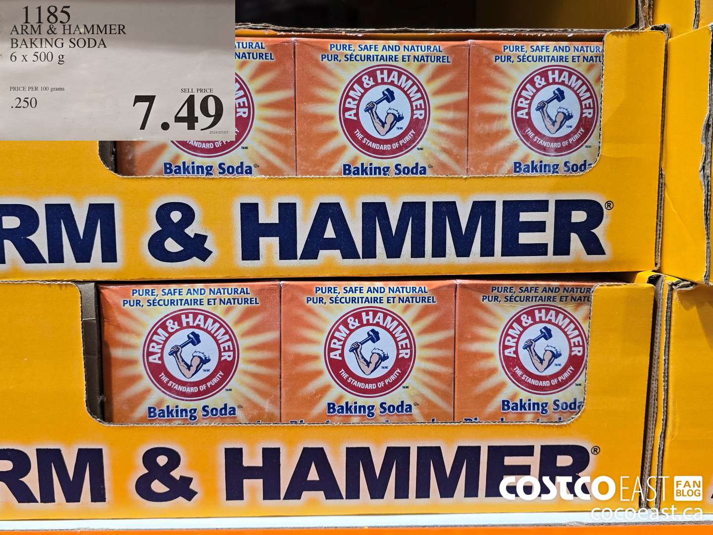 1185 ARM & HAMMER BAKING SODA 6 X 500 G $7.49