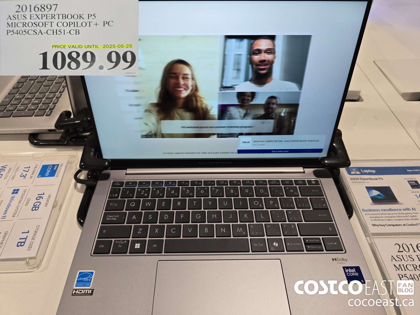 2016897 ASUS EXPERTBOOK P5 MICROSOFT COPILOT+ PC P5405CSA-CHS51-CB $1089.99