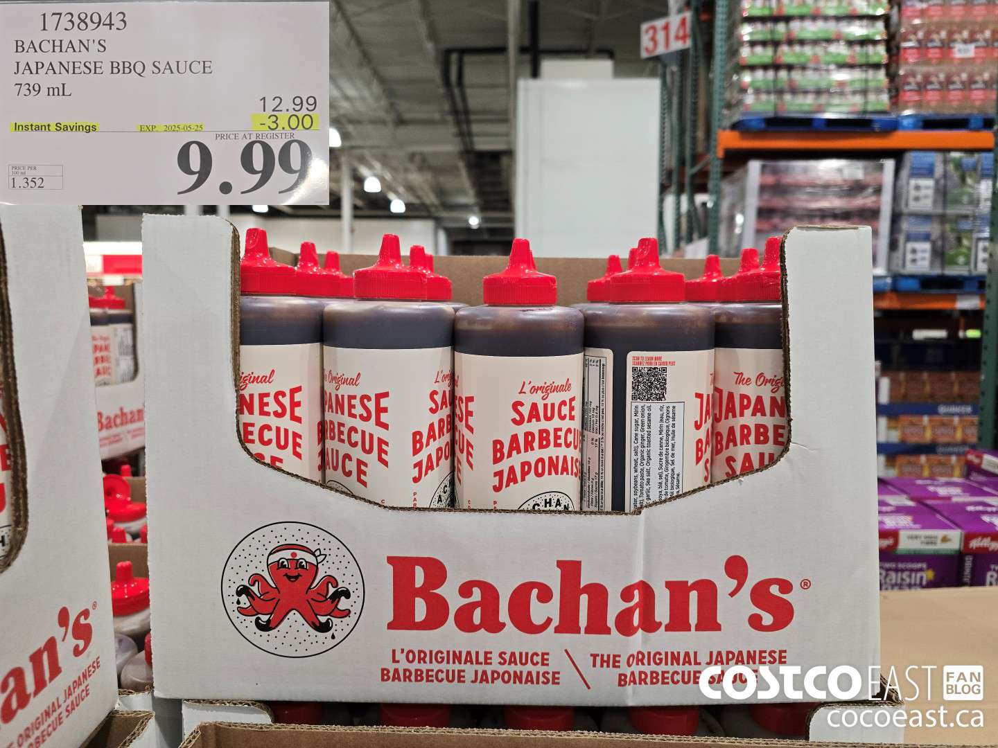 1738943 BACHAN'S JAPANESE BBQ 750 mL ($3.00 INSTANT SAVINGS EXPIRES ON 2025-05-25) $9.99