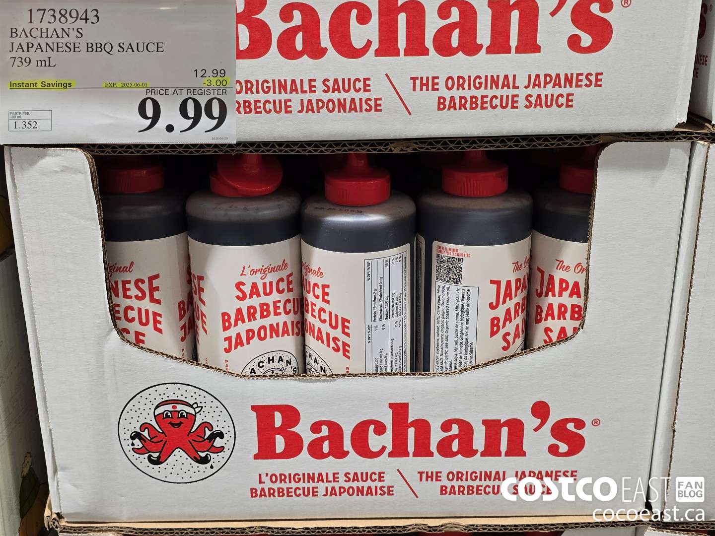 1738943 BACHAN'S JAPANESE BBQ 750 mL ($3.00 INSTANT SAVINGS EXPIRES ON 2025-06-01) $9.99