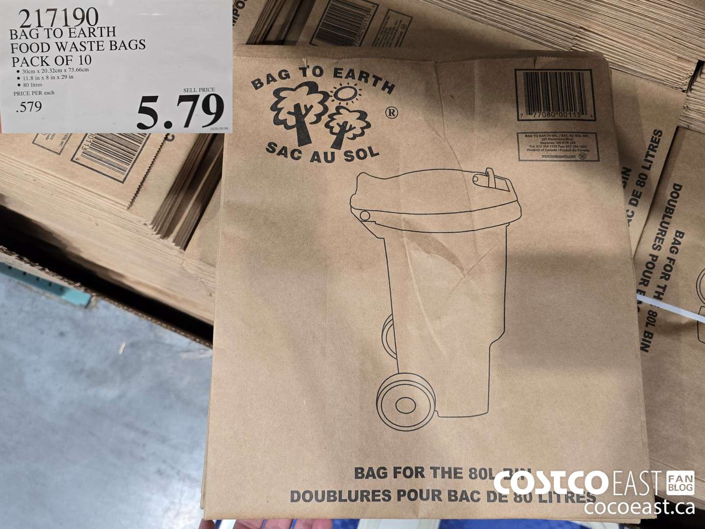 217190 BAG TO EARTH FOOD WASTE BAGS PACK OF 10 $5.79