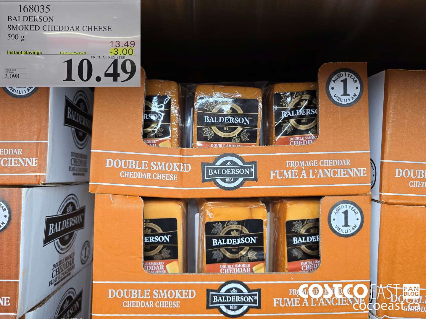 168035 BALDERSON SMOKED CHEDDAR CHEESE 500 G ($3.00 INSTANT SAVINGS EXPIRES ON 2025-06-08) $10.49