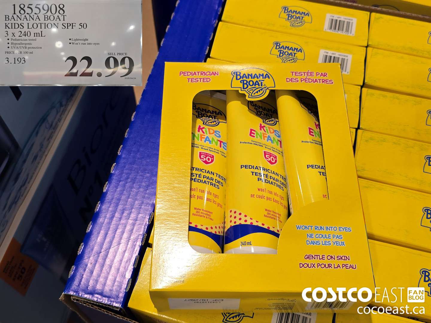 1855908 BANANA BOAT KIDS LOTION SPF 50 3 x 240 mL $22.99