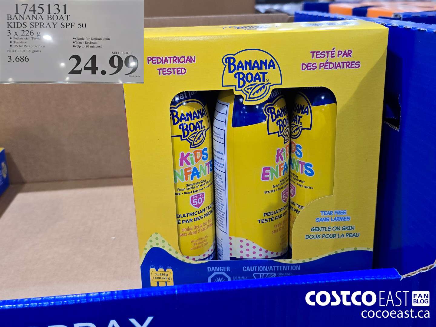 1745131 BANANA BOAT KIDS SPRAY SPF 50 3 X 226 G $24.99