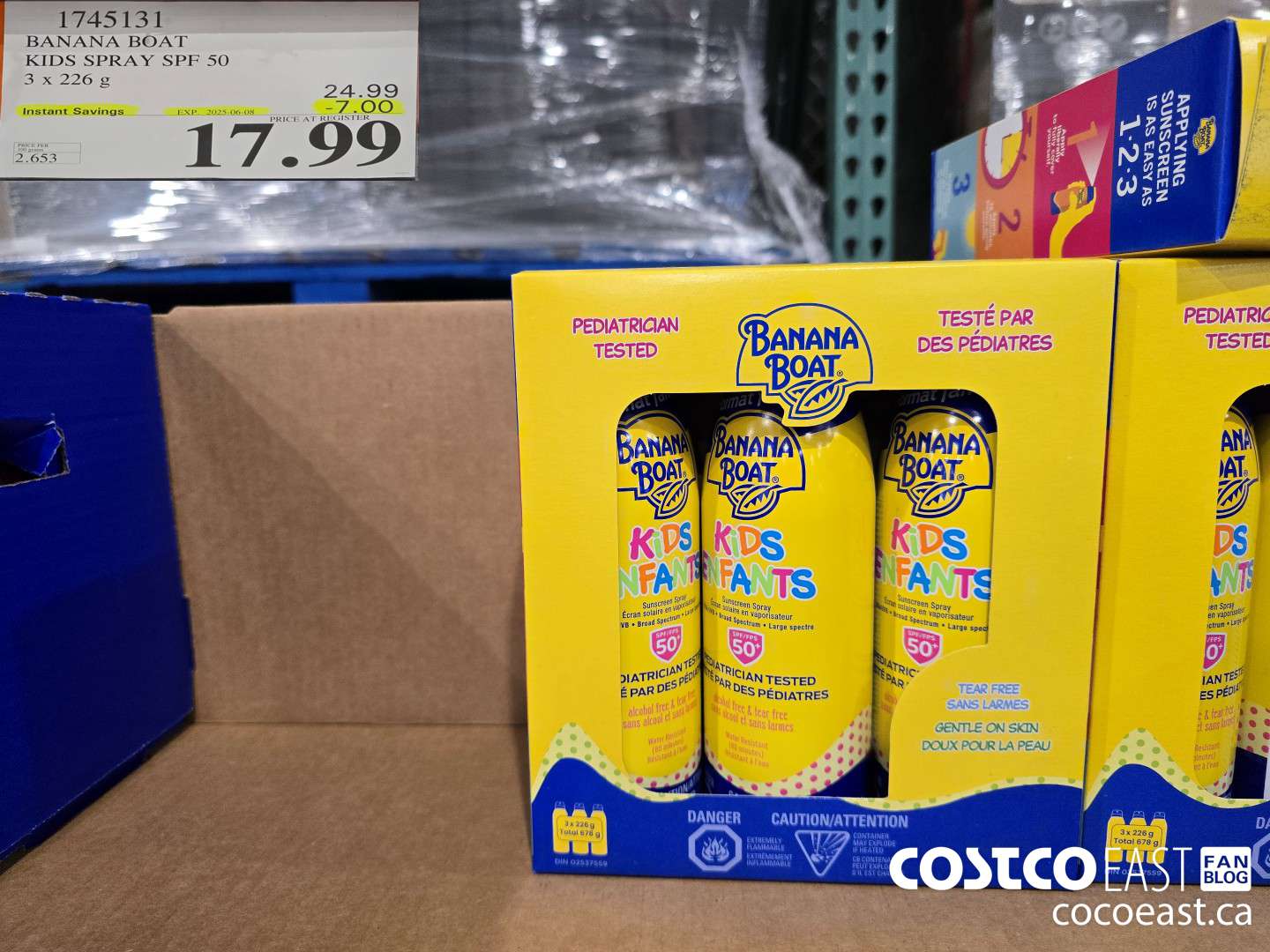 1745131 BANANA BOAT KIDS SPRAY SPF 50 3 X 226 G ($7.00 INSTANT SAVINGS EXPIRES ON 2025-06-08) $17.99