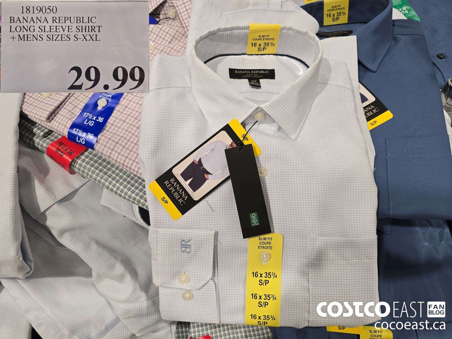 1819050 BANANA REPUBLIC LONG SLEEVE SHIRT + MENS SIZES S-XXL $29.99