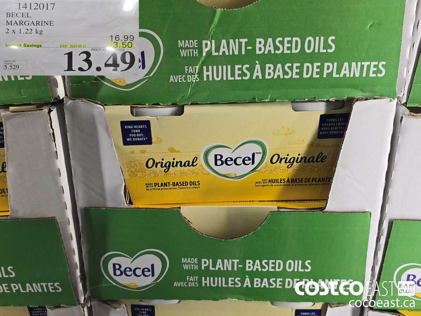 1412017 BECEL MARGARINE 2 X 1.22 KG ($3.50 INSTANT SAVINGS EXPIRES ON 2025-05-11) $13.49