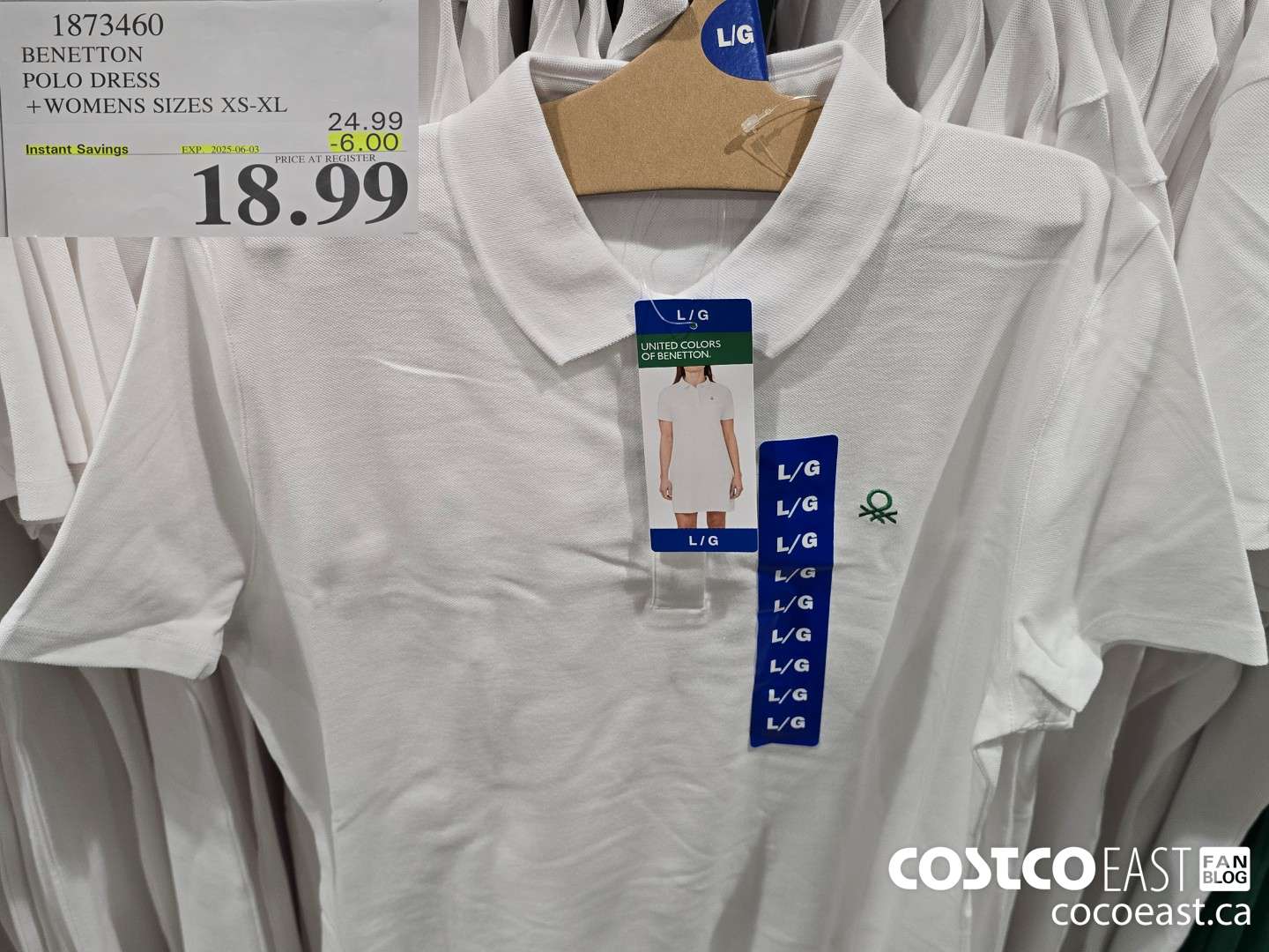 1873460 BENETTON POLO DRESS +WOMENS SIZES XS-XL ($6.00 INSTANT SAVINGS EXPIRES ON 2025-06-03) $18.99