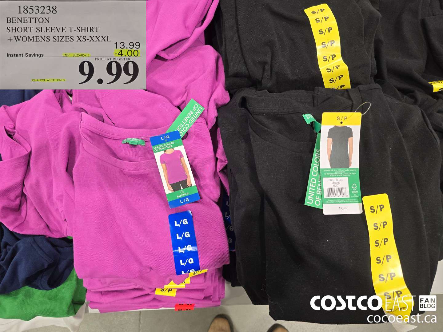 1853238 BENETTON SHORT SLEEVE T-SHIRT +LADIES SIZES XS-XXXL ($4.00 INSTANT SAVINGS EXPIRES ON 2025-05-11) $9.99