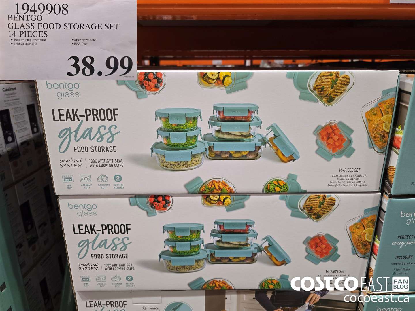 1949908 BENTGO GLASS FOOD STORAGE SET 14 PIECES $38.99