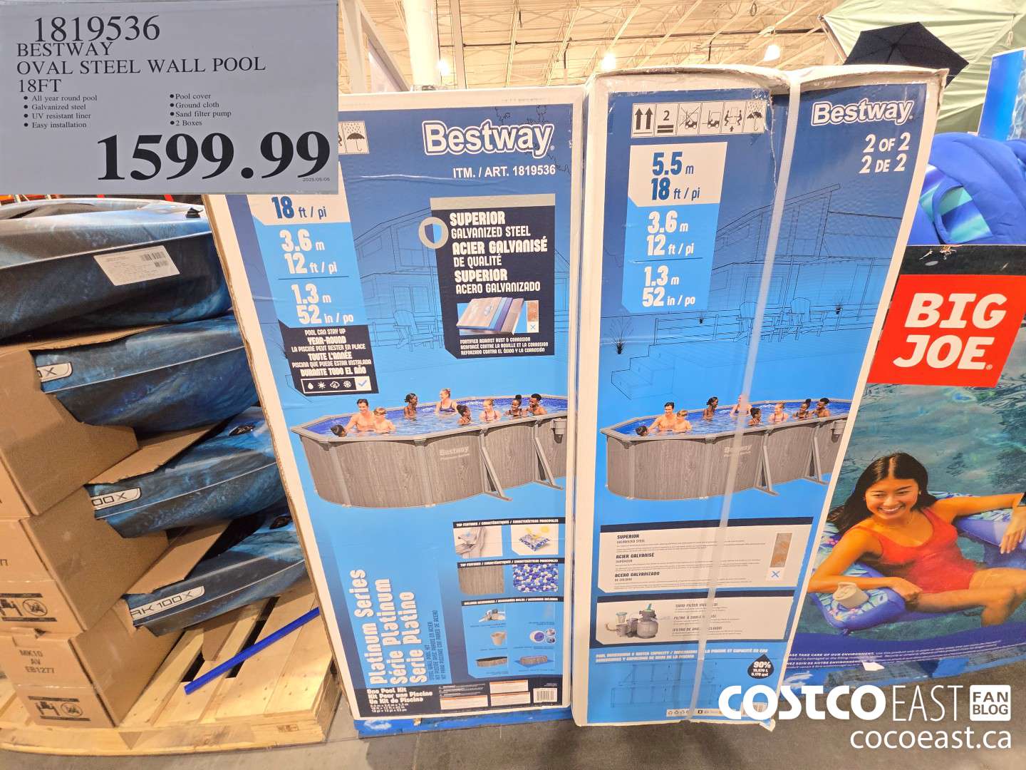 1819536 BESTWAY OVAL STEEL WALL POOL 18FT $1599.99