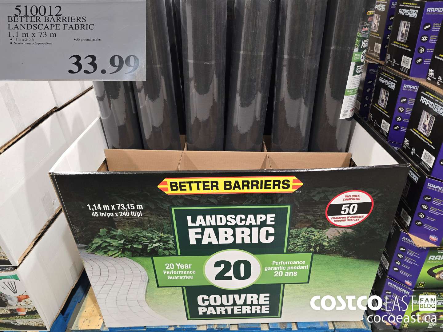 510012 BETTER BARRIERS LANDSCAPE FABRIC 1.1 M X 73 M $33.99