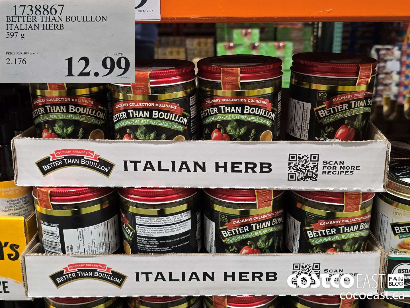 1738807 BETTER THAN BOUILLON ITALIAN HERB 597 g $12.99