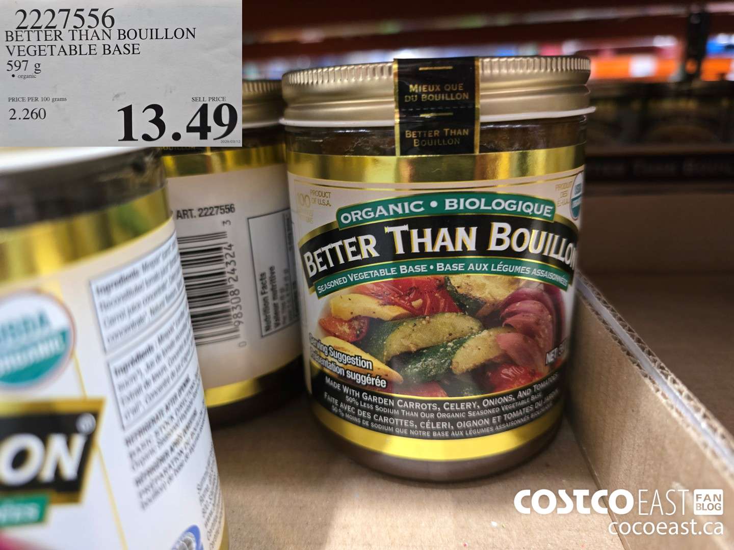 2227556 BETTER THAN BOUILLON VEGETABLE BASE 597 g $13.49