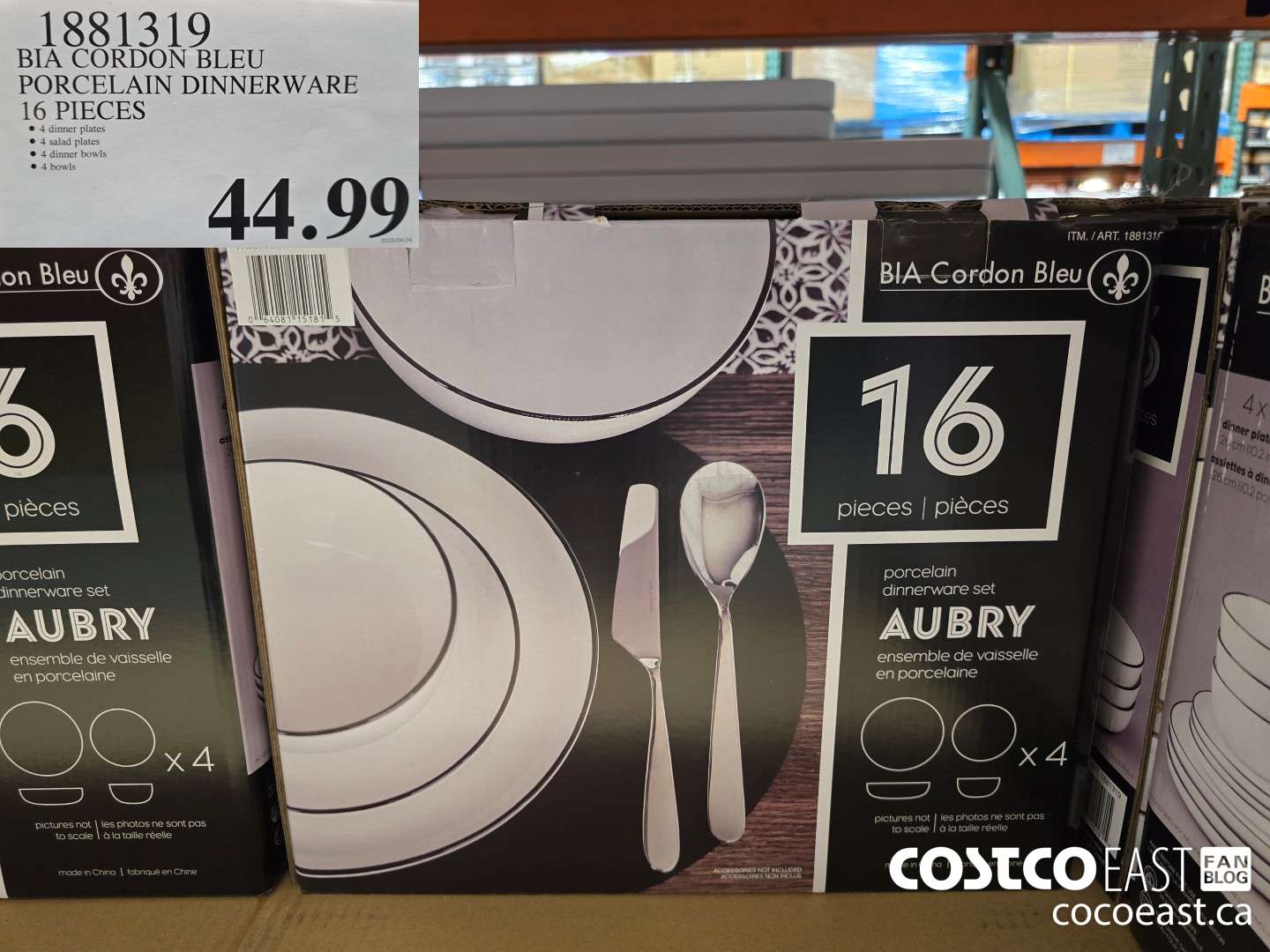 1881319 BIA CORDON BLEU PORCELAIN DINNERWARE 16 PIECES $44.99