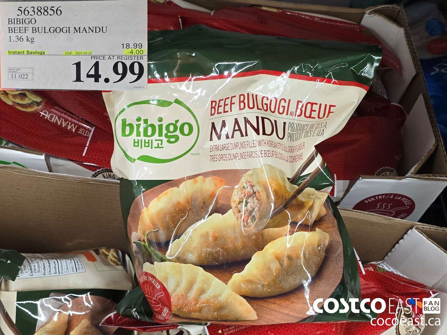 5638856 BIBIGO BEEF BULGOGI MANDU 1.36 kg ($4.00 INSTANT SAVINGS EXPIRES ON 2025-05-25) $14.99