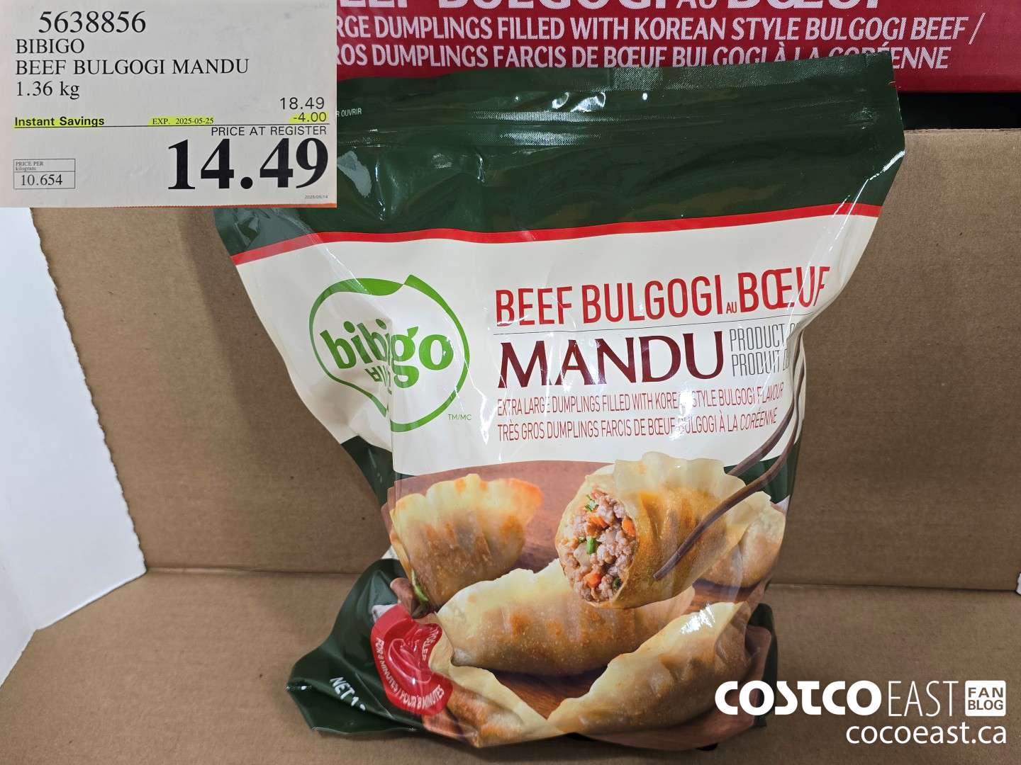5638856 BIBIGO BEEF BULGOGI MANDU 1.36 kg ($4.00 INSTANT SAVINGS EXPIRES ON 2025-05-25) $14.99