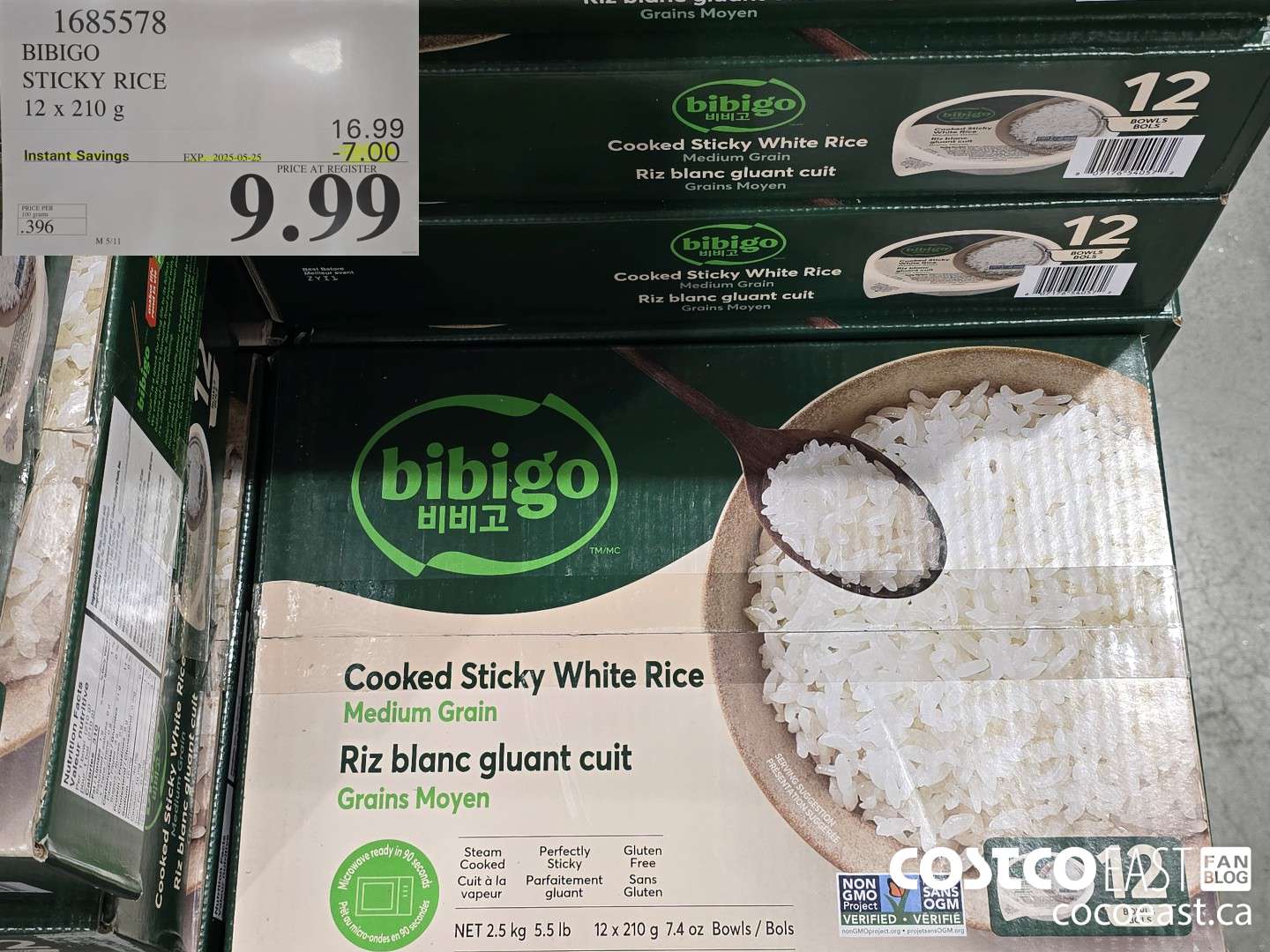 1685578 BIBIGO STICKY RICE 12 x 210 G ($7.00 INSTANT SAVINGS EXPIRES ON 2025-05-25) $9.99