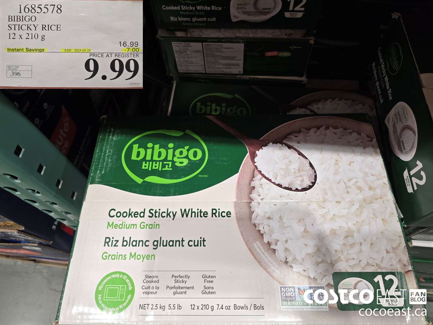 1685578 BIBIGO STICKY RICE 12 x 210 G ($7.00 INSTANT SAVINGS EXPIRES ON 2025-05-25) $9.99