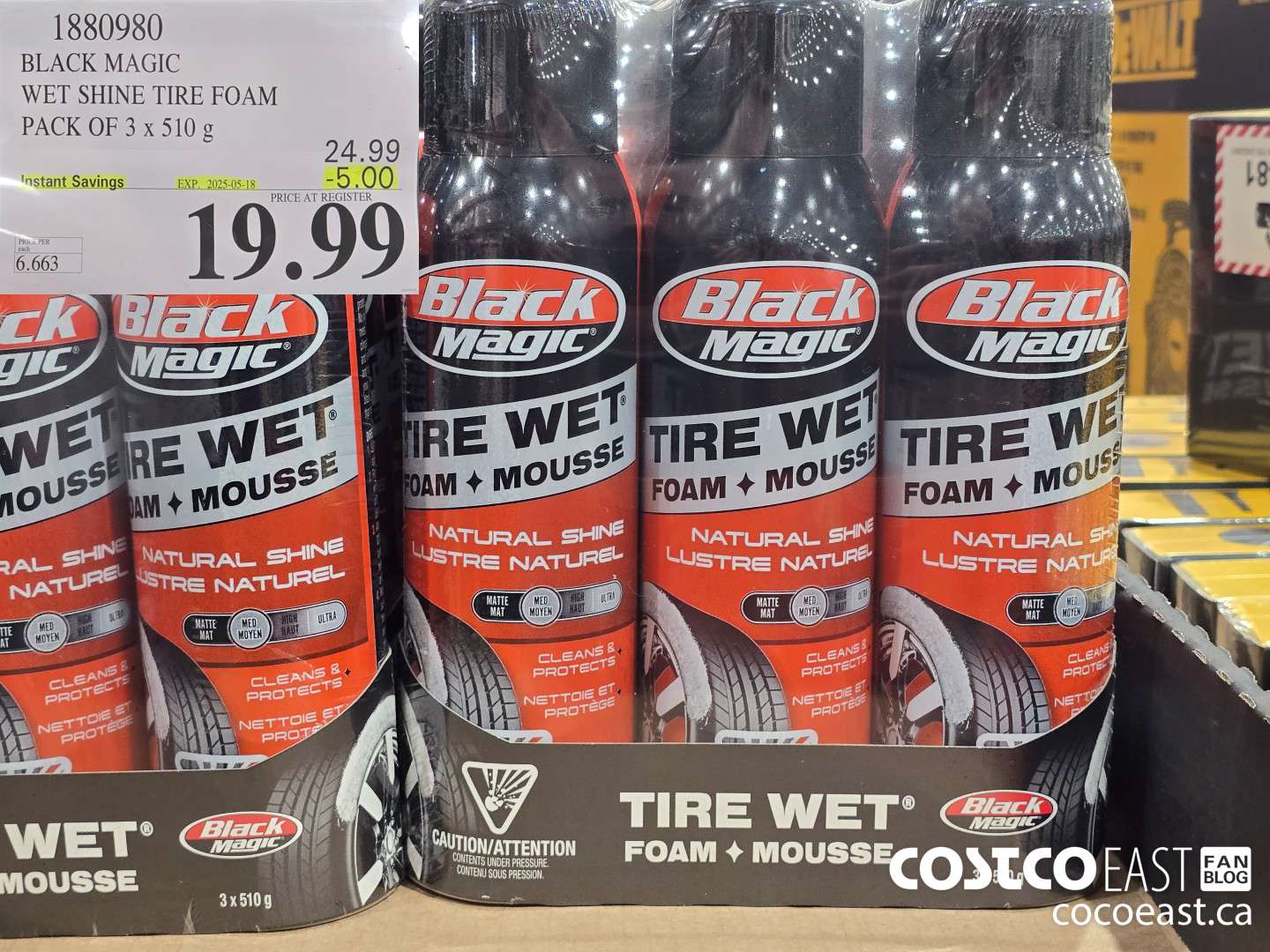 1880930 BLACK MAGIC WET SHINE TIRE FOAM PACK OF 3 x 510 G ($5.00 INSTANT SAVINGS EXPIRES ON 2025-05-18) $19.99