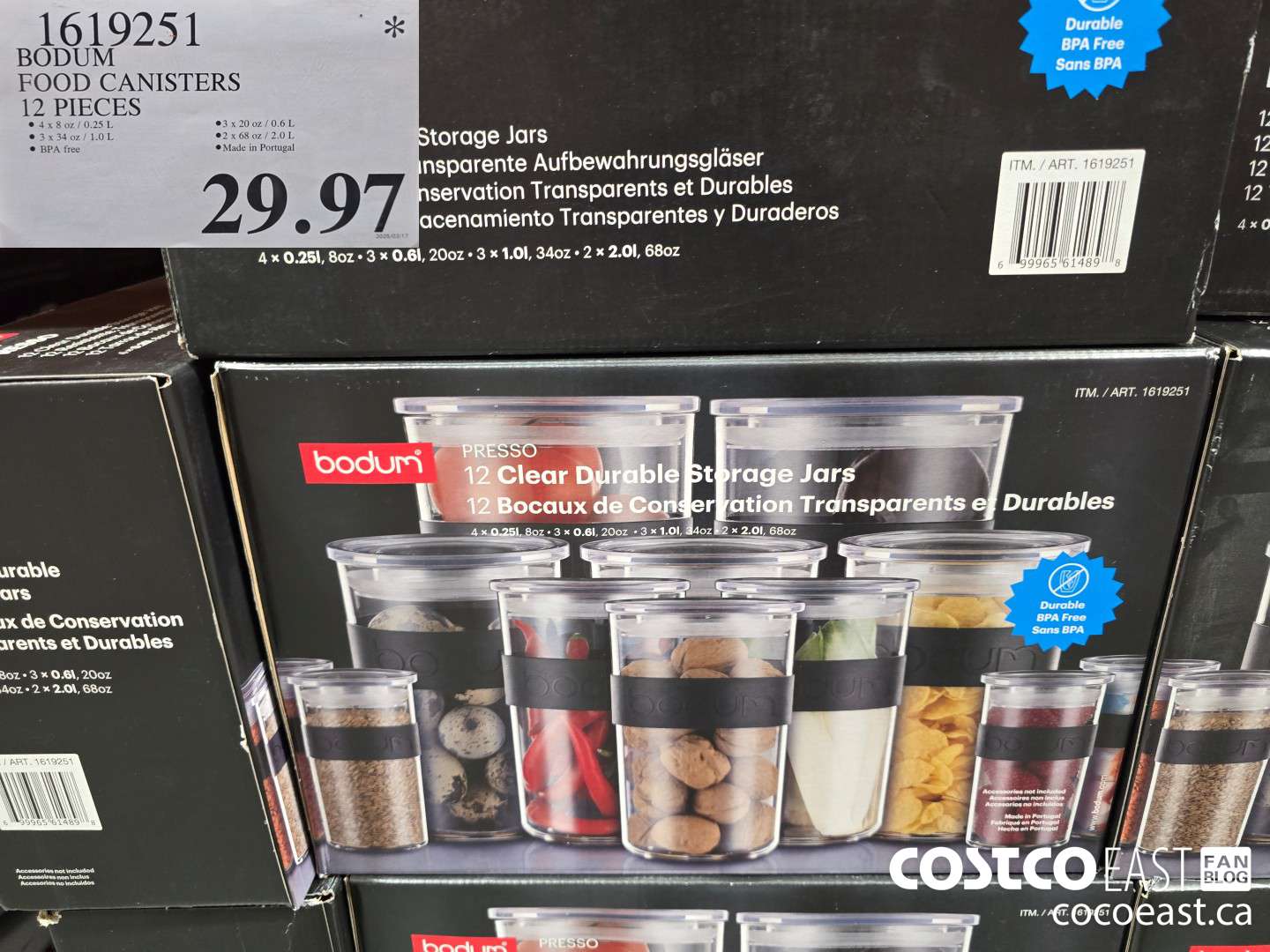 1619251 BODUM FOOD CANISTERS 12 PIECES $29.97