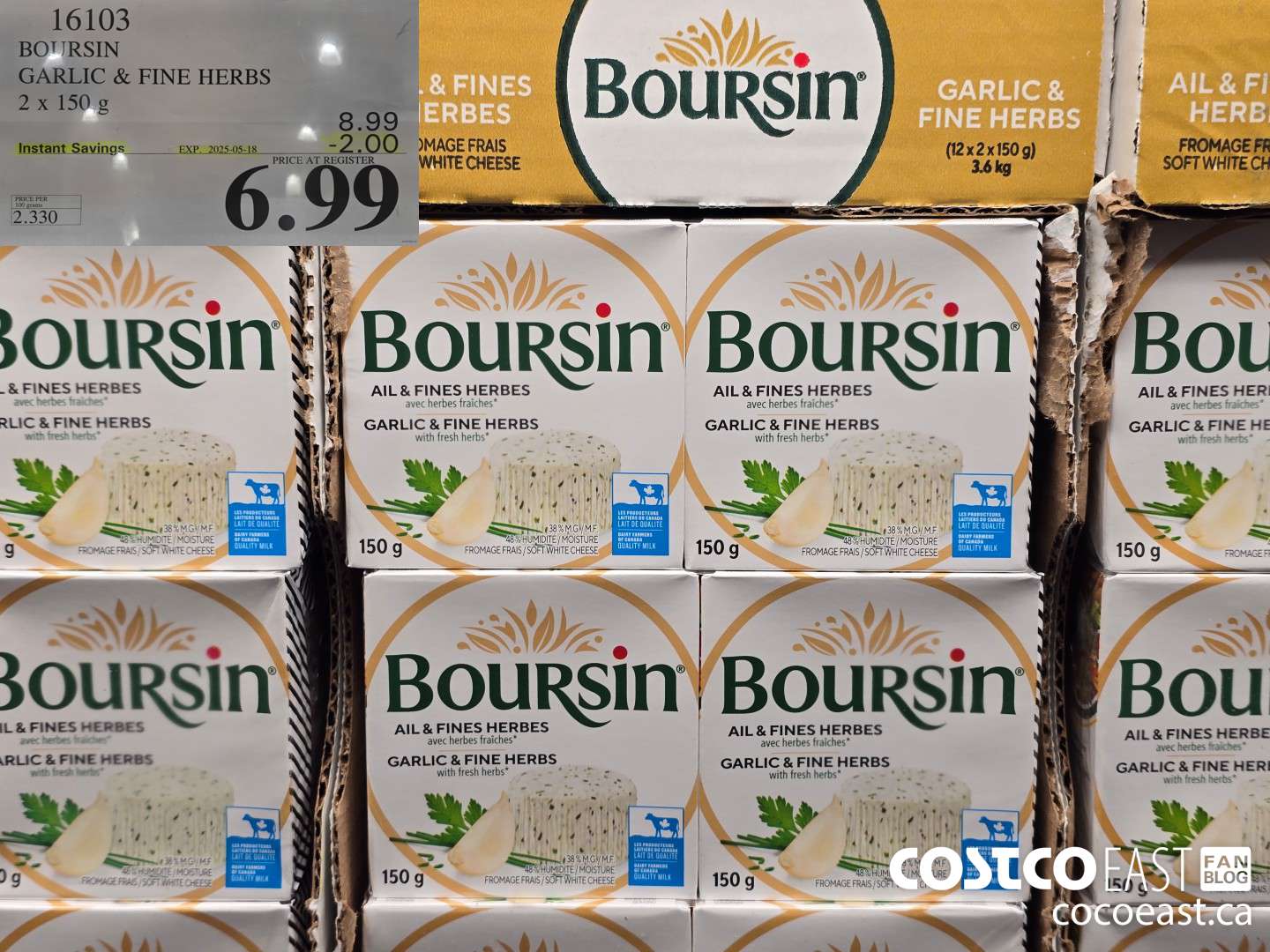 16103 BOURSIN GARLIC & FINE HERBS 2 X 150 G ($2.00 INSTANT SAVINGS EXPIRES ON 2025-05-18) $6.99
