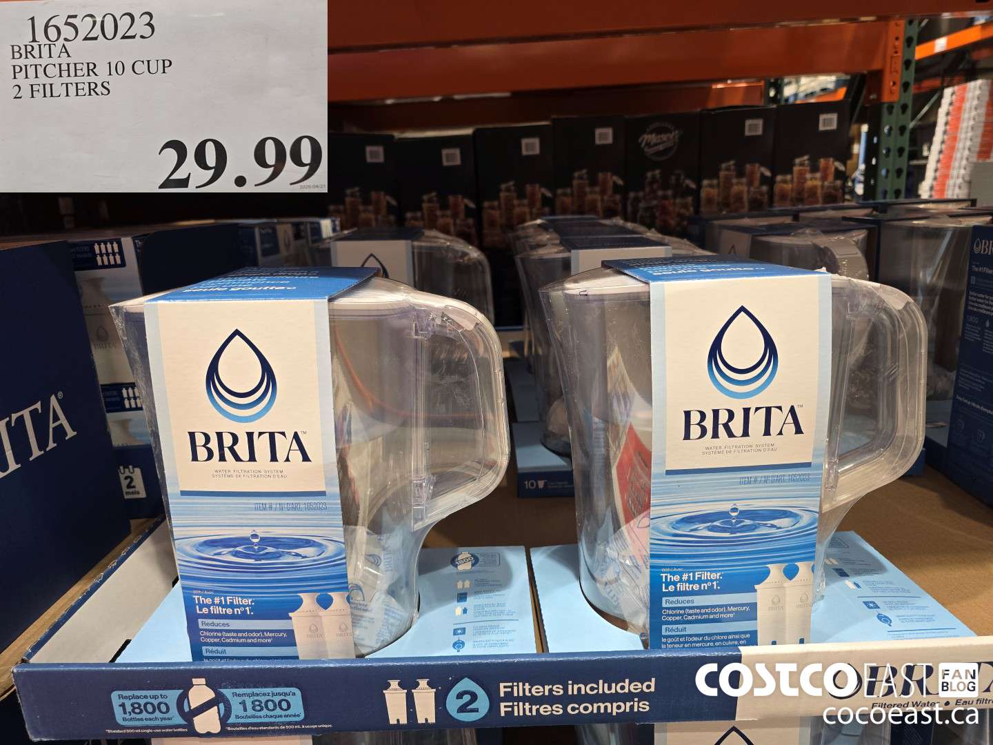 1652023 BRITA PITCHER 10 CUP 2 FILTERS $29.99