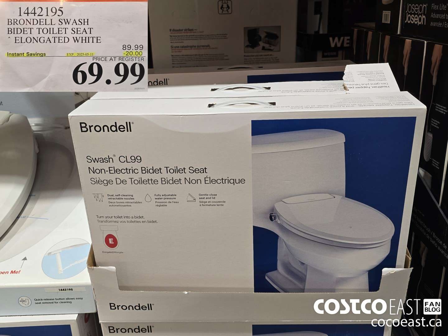 1442195 BRONDELL SWASH BIDET TOILET SEAT ELONGATED WHITE ($20.00 INSTANT SAVINGS EXPIRES ON 2025-05-11) $69.99