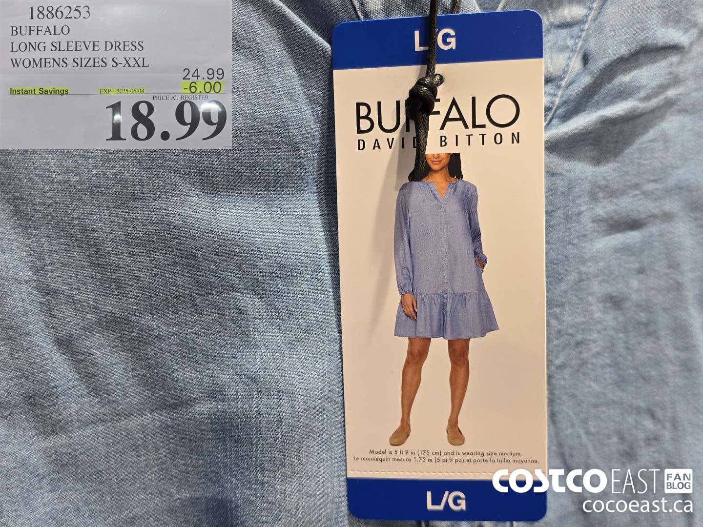 1886253 BUFFALO LONG SLEEVE DRESS WOMENS SIZES S-XXL ($6.00 INSTANT SAVINGS EXPIRES ON 2025-06-08) $18.99