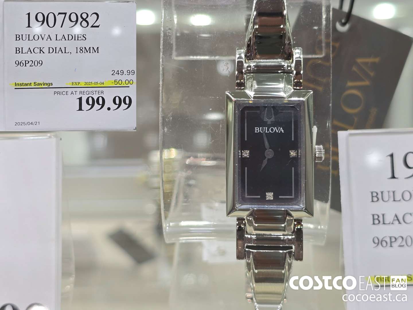 1907982 BULOVA LADIES BLACK DIAL, 183MM 96P209 ($50.00 INSTANT SAVINGS EXPIRES ON 2025-05-04) $199.99