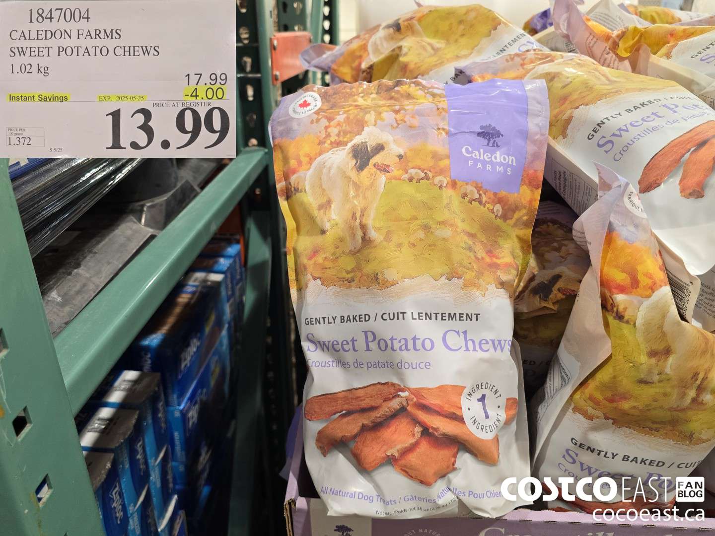 1847004 CALEDON FARMS SWEET POTATO CHEWS 1.02 kg ($4.00 INSTANT SAVINGS EXPIRES ON 2025-05-25) $13.99