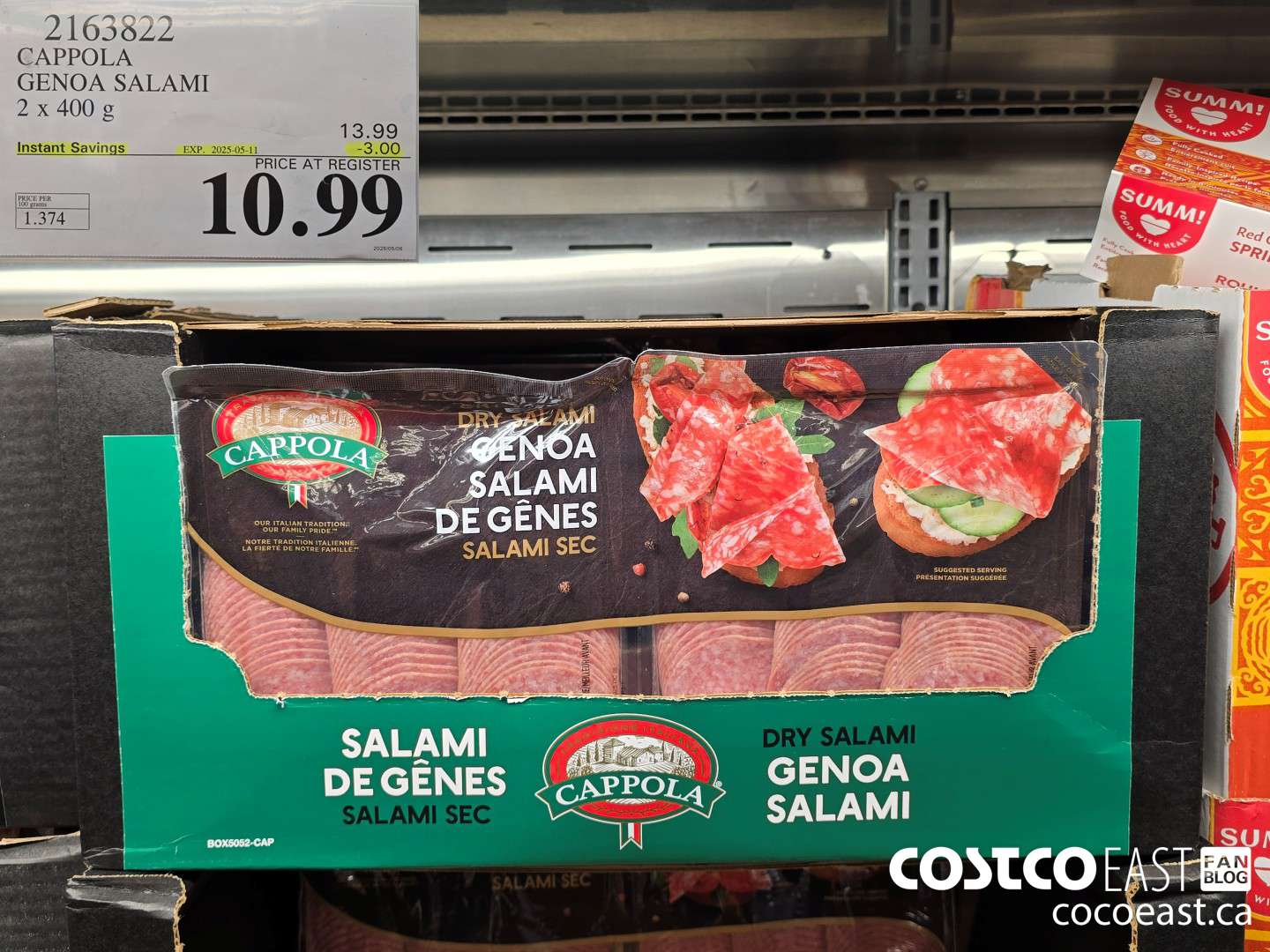 2163822 CAPPOLA GENOA SALAMI 2 x 400 g ($3.00 INSTANT SAVINGS EXPIRES ON 2025-05-11) $10.99