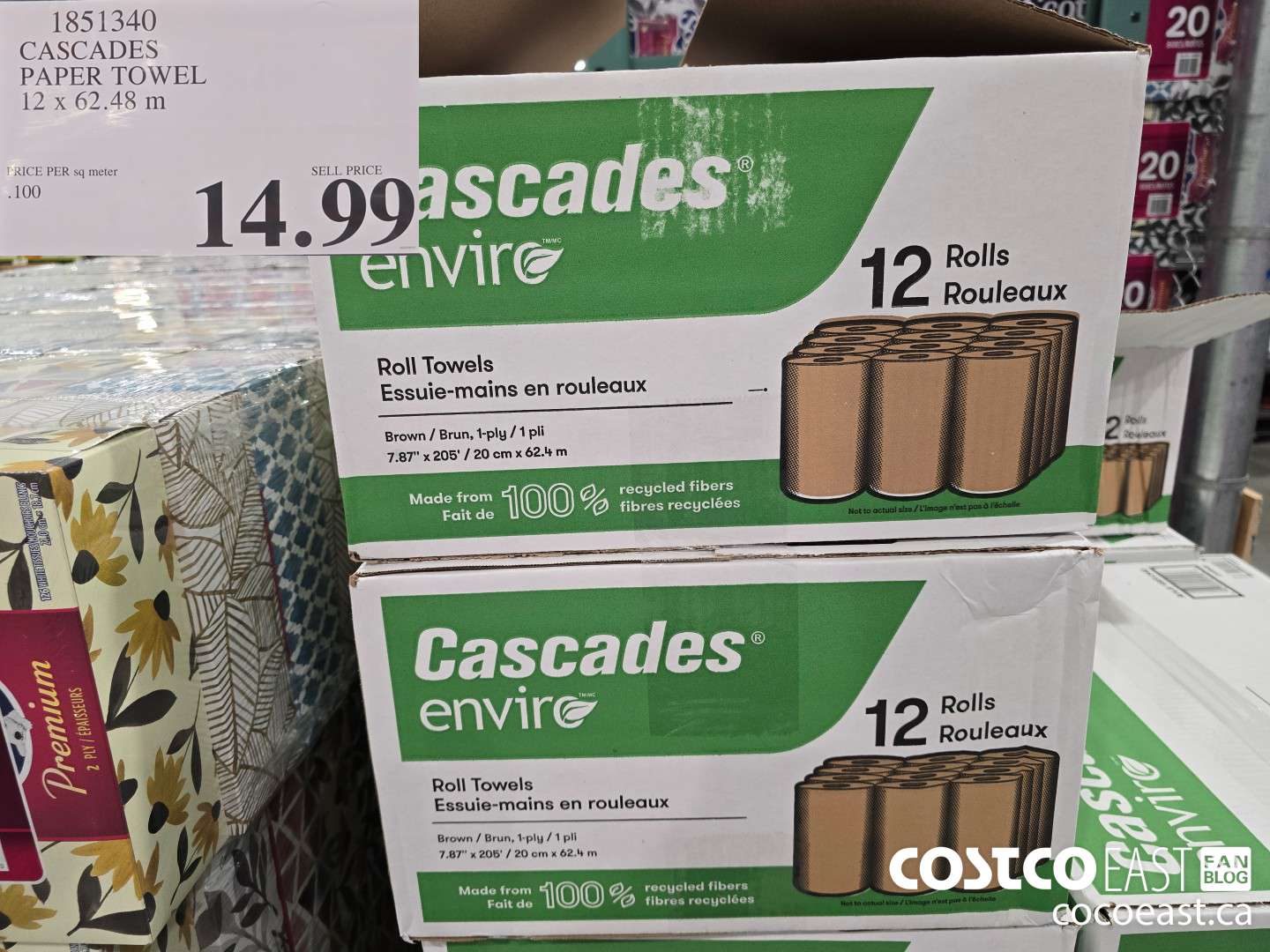 1851340 CASCADES PAPER TOWEL 12 x 62.48 m $14.99