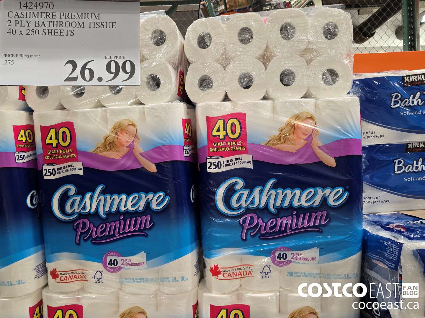 1424970 CASHMERE PREMIUM 2 PLY BATHROOM TISSUE 40 x 250 sheets $26.99