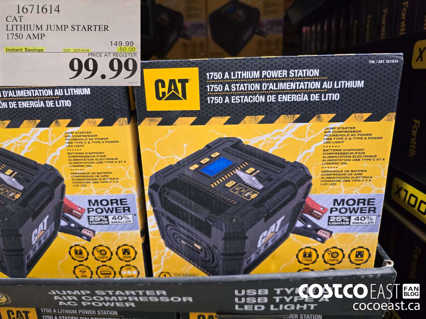 1671614 CAT LITHIUM JUMP STARTER 1750 AMP ($50.00 INSTANT SAVINGS EXPIRES ON 2025-05-04) $99.99