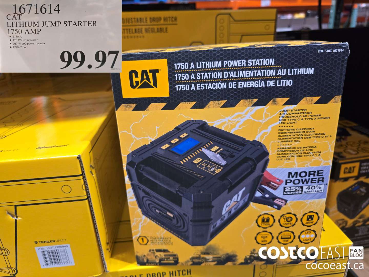 1671614 CAT LITHIUM JUMP STARTER 1750 AMP $99.97