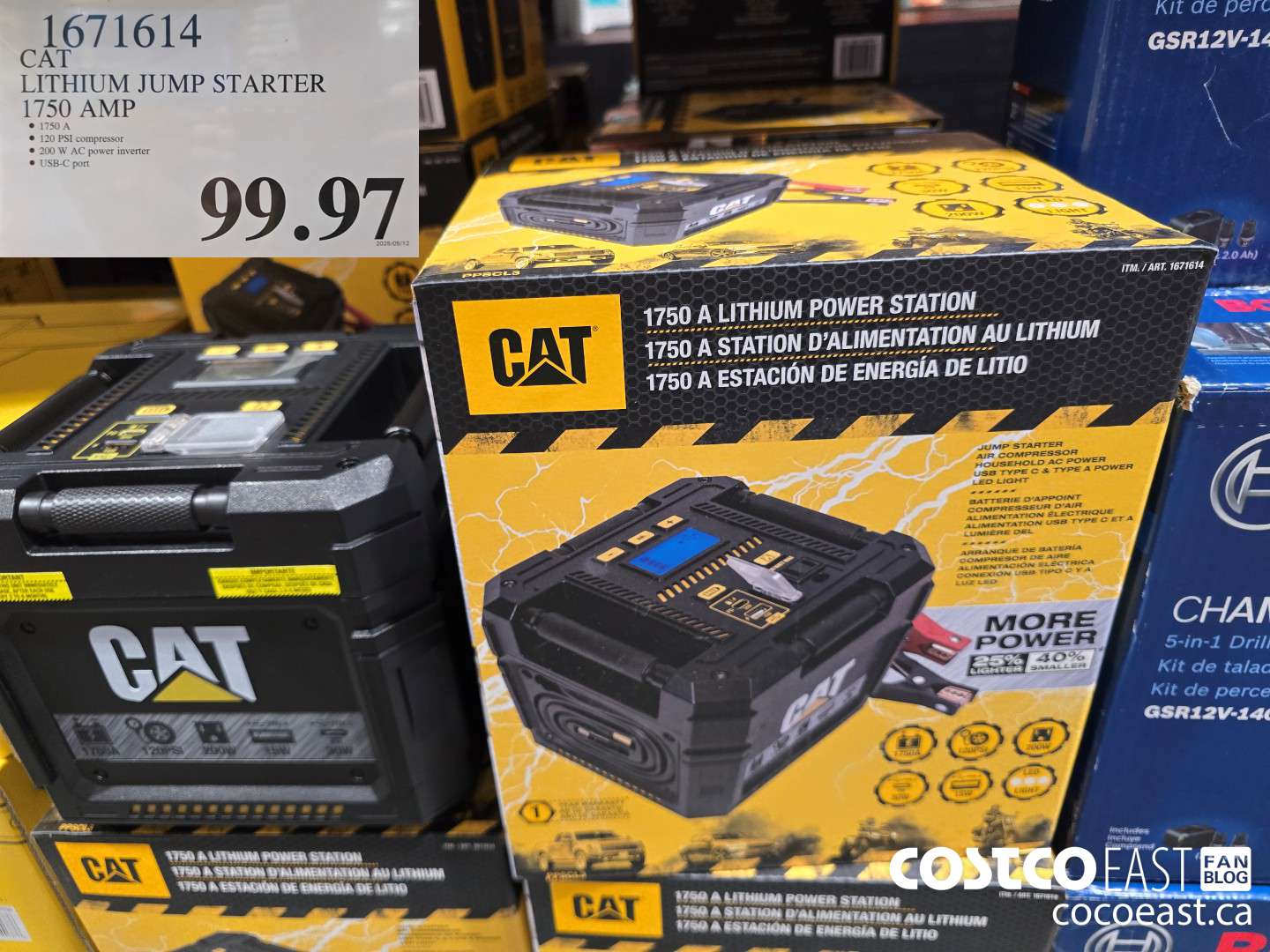 1671614 CAT LITHIUM JUMP STARTER 1750 AMP $99.97