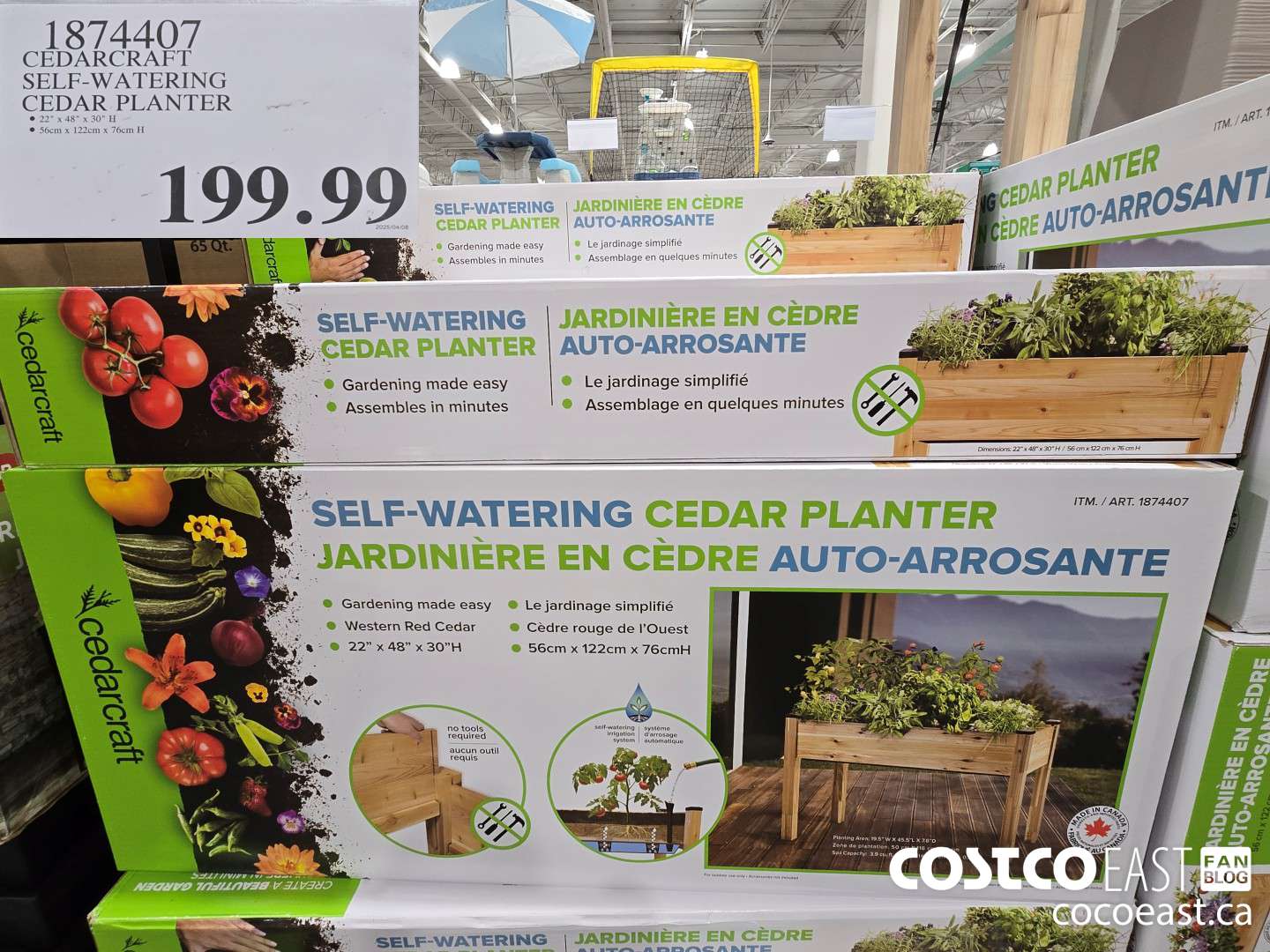 1874407 CEDARCRAFT SELF-WATERING CEDAR PLANTER $199.99