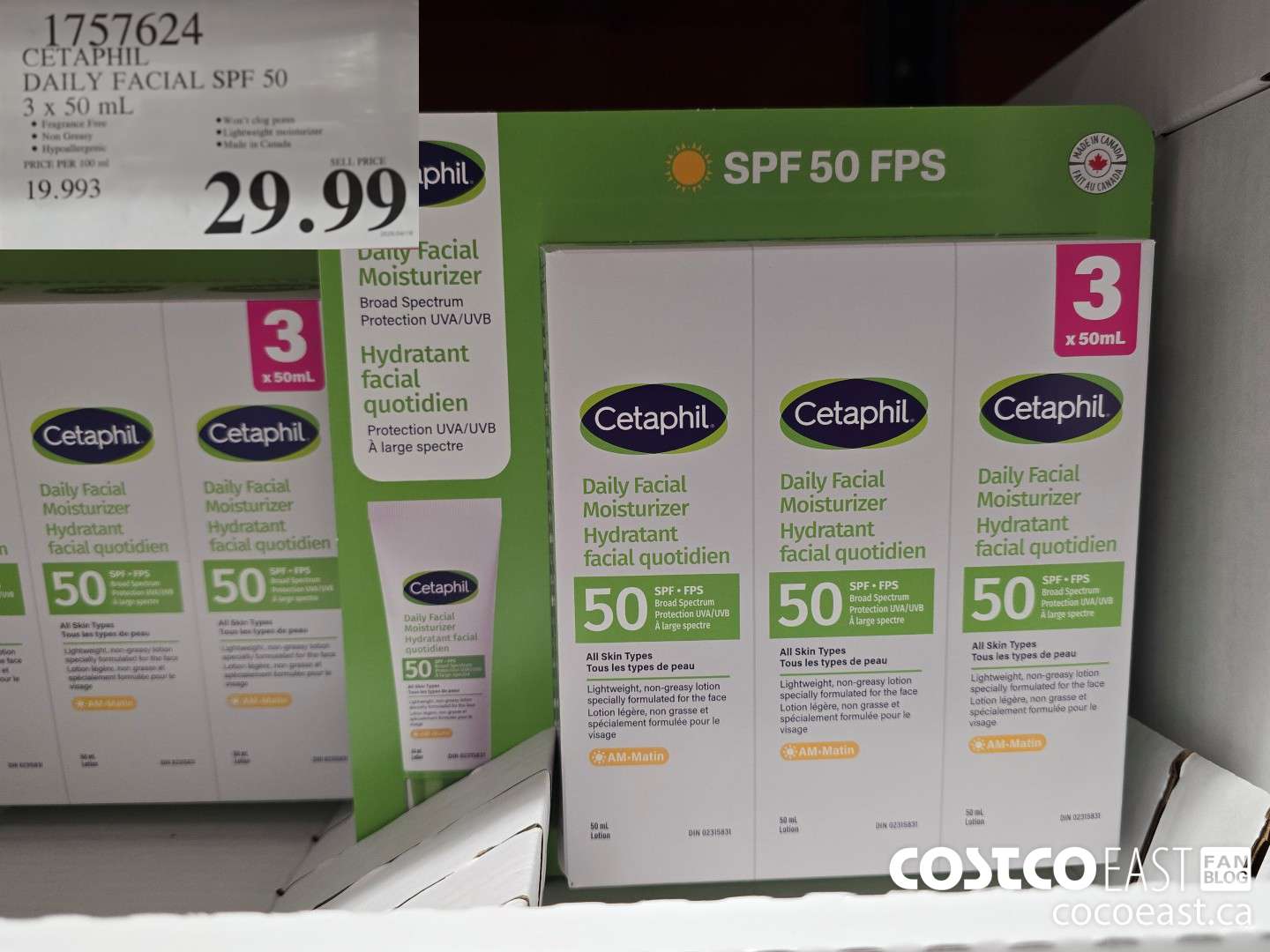 1757624 CETAPHIL DAILY FACIAL SPF 50 3 X 50 ML $29.99