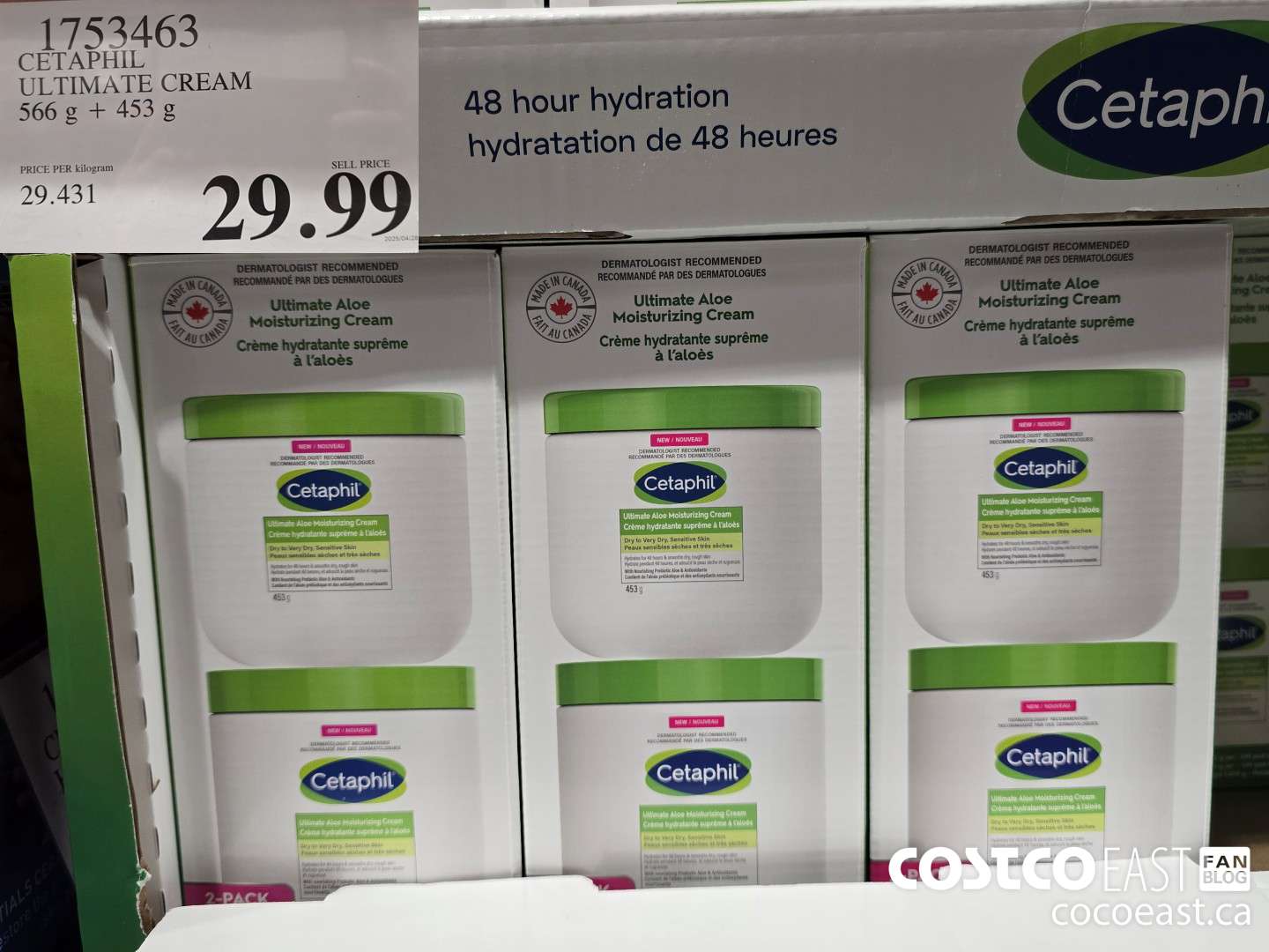 1753463 CETAPHIL ULTIMATE CREAM 566 g + 453 G $29.99