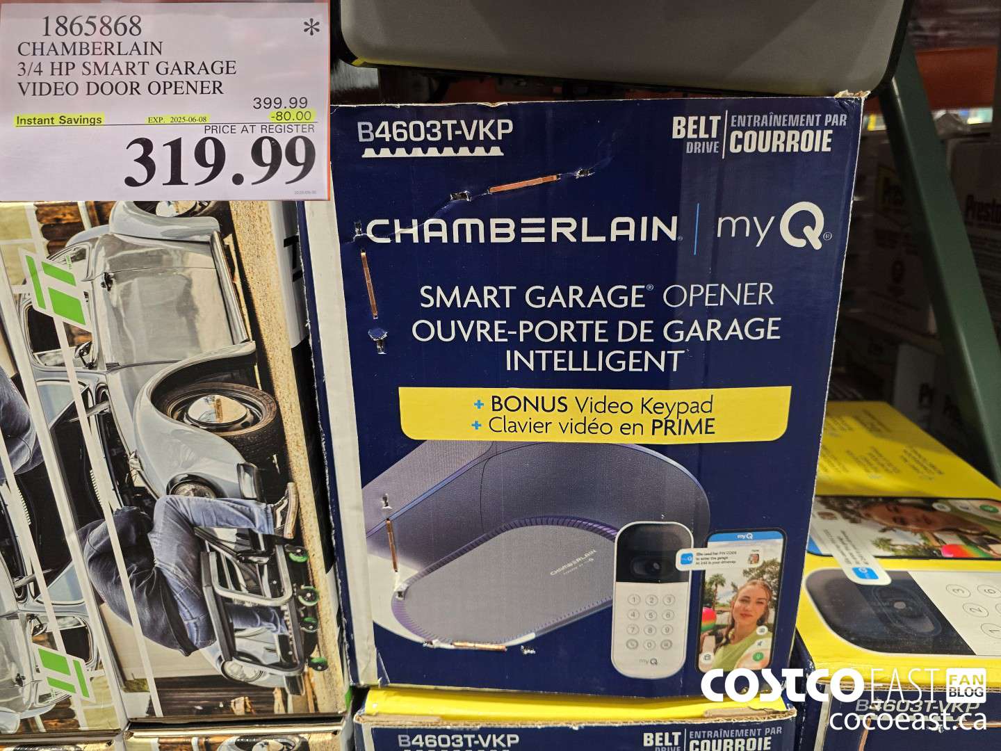 1865868 CHAMBERLAIN 3/4 HP SMART GARAGE VIDEO DOOR OPENER ($80.00 INSTANT SAVINGS EXPIRES ON 2025-06-08) $319.99