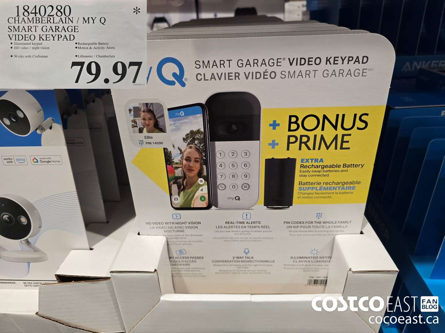 1840280 CHAMBERLAIN / MY Q SMART GARAGE VIDEO KEYPAD $79.97