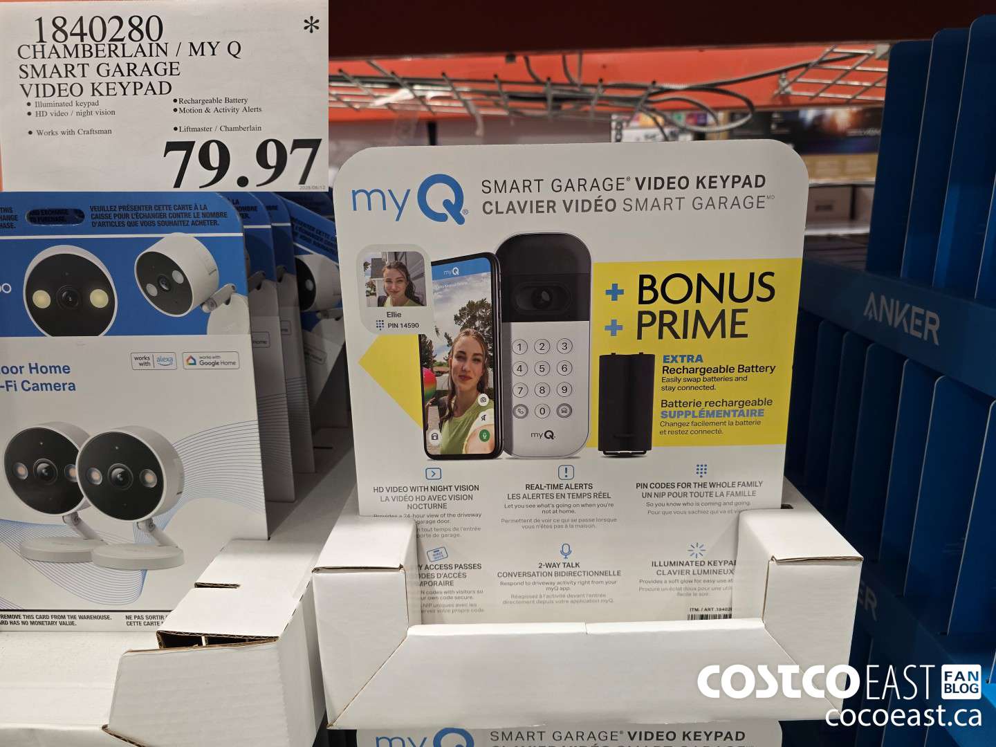 1840280 CHAMBERLAIN / MY Q SMART GARAGE VIDEO KEYPAD $79.97