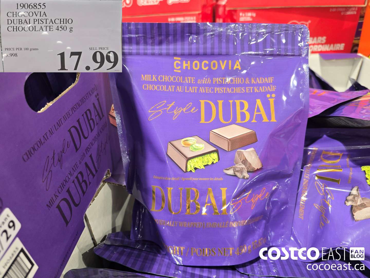 1906855 CHCCOVIA DUBAI PISTACHIO CHOCOLATE 450 g $17.99