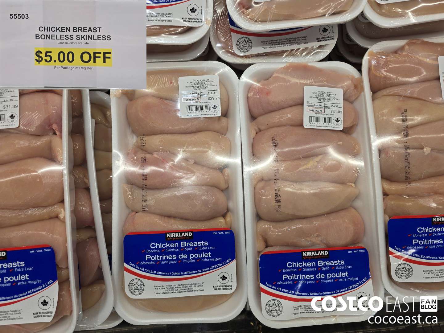 55503 CHICKEN BREASTS BONELESS SKINLESS ($5.00 INSTANT SAVINGS)
